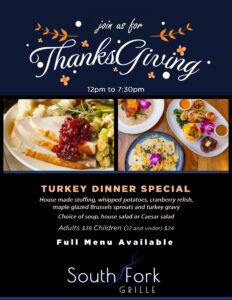 south fork grille thanksgiving special 2025
